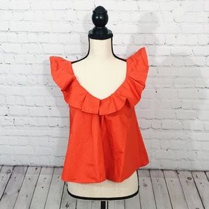 Zara Trafaluc Collection Orange Top Size S